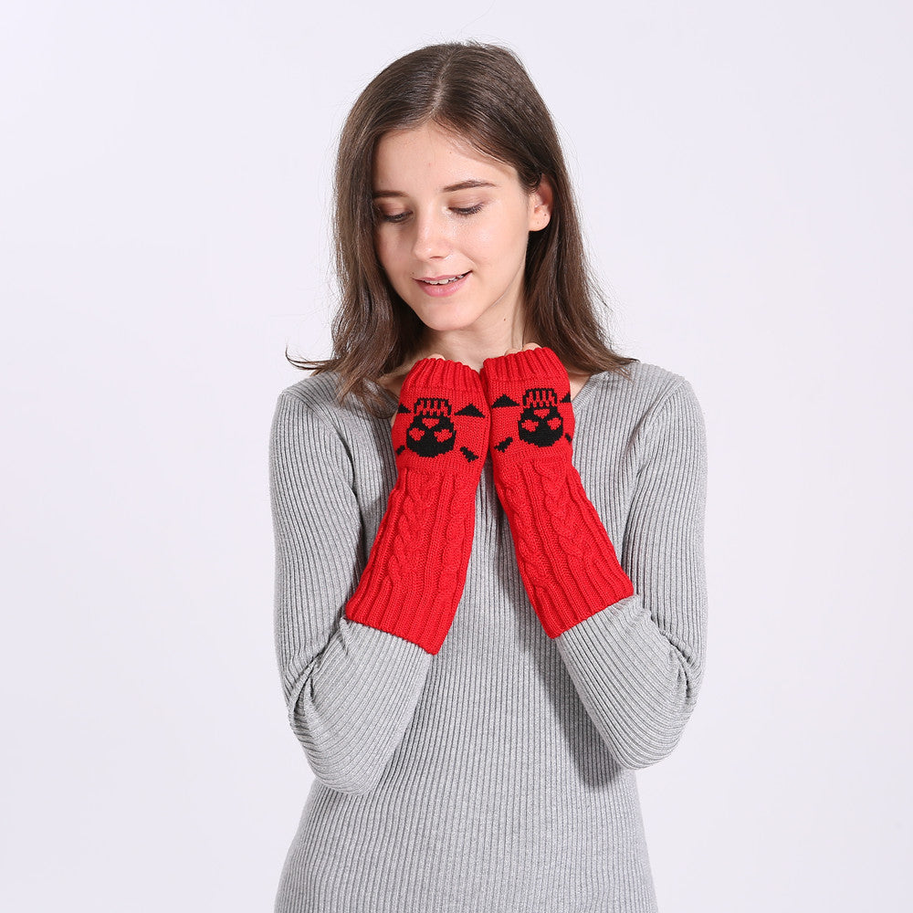 Winter-Ready Skull Gloves – Soft Wool, Bold Style